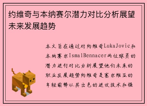约维奇与本纳赛尔潜力对比分析展望未来发展趋势